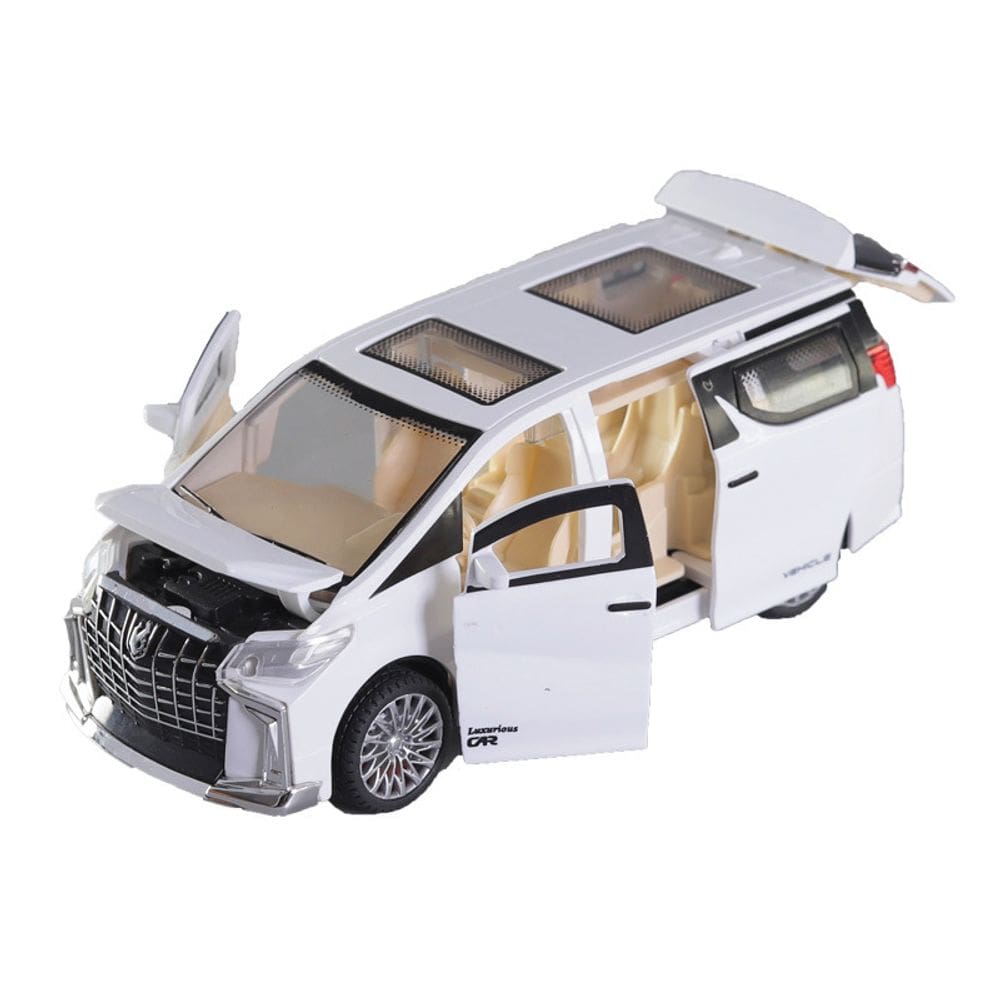 Carro de brinquedo Alphard White Model com música e portas de abertura para crianças