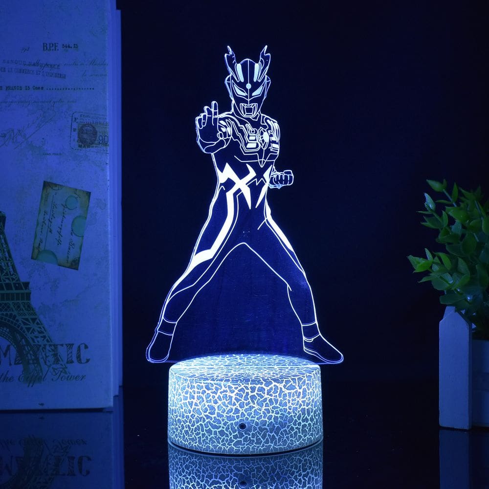 Luz noturna 3D Ultraman Kamens Rider com controle remoto