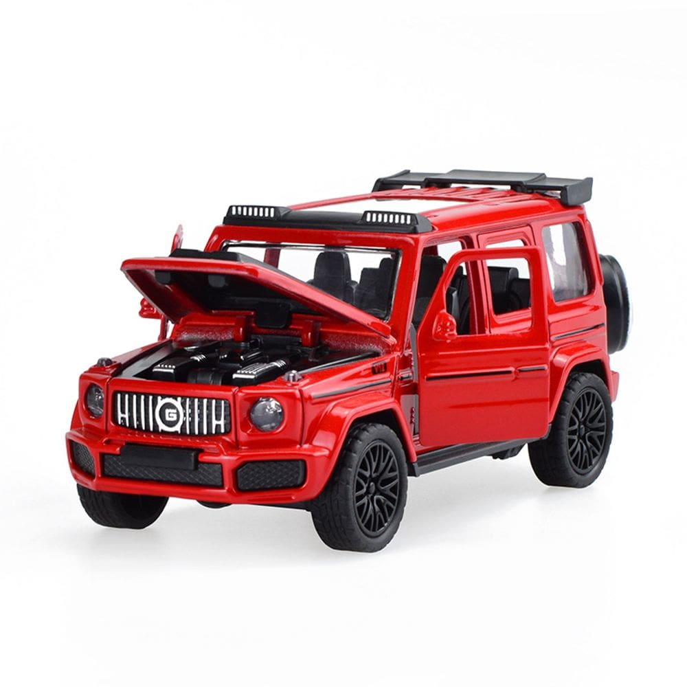 Carro de brinquedo Mercedes-Benz G-Class escala 1:32 com portas de abertura vermelhas