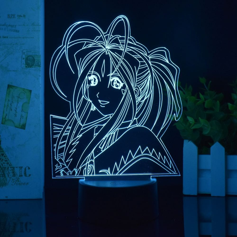 Luz noturna 3D My Goddess Belldandy em acrílico com controle remoto