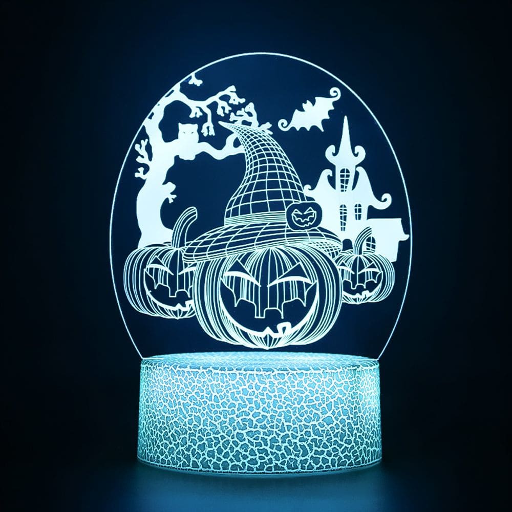 Luz noturna 3D estereoscópica de Halloween com controle remoto