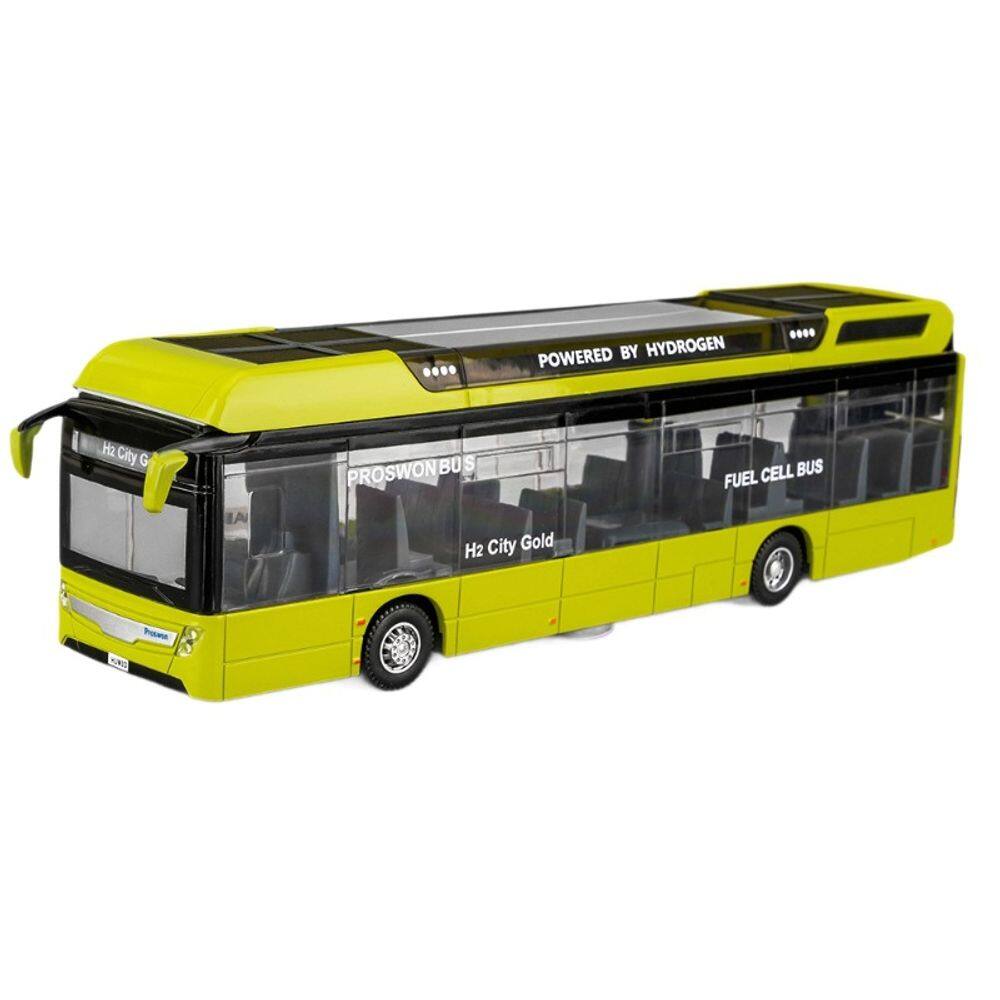 Toy Bus modelo 1:32 em liga leve com características de som e luz