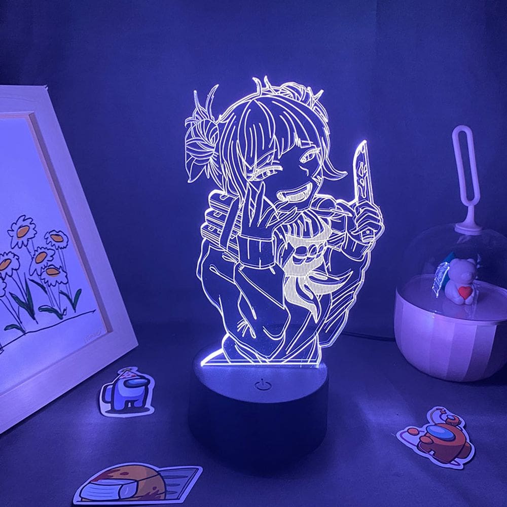 Anime My Hero Academia em acrílico 3D Night Light com opções de cores
