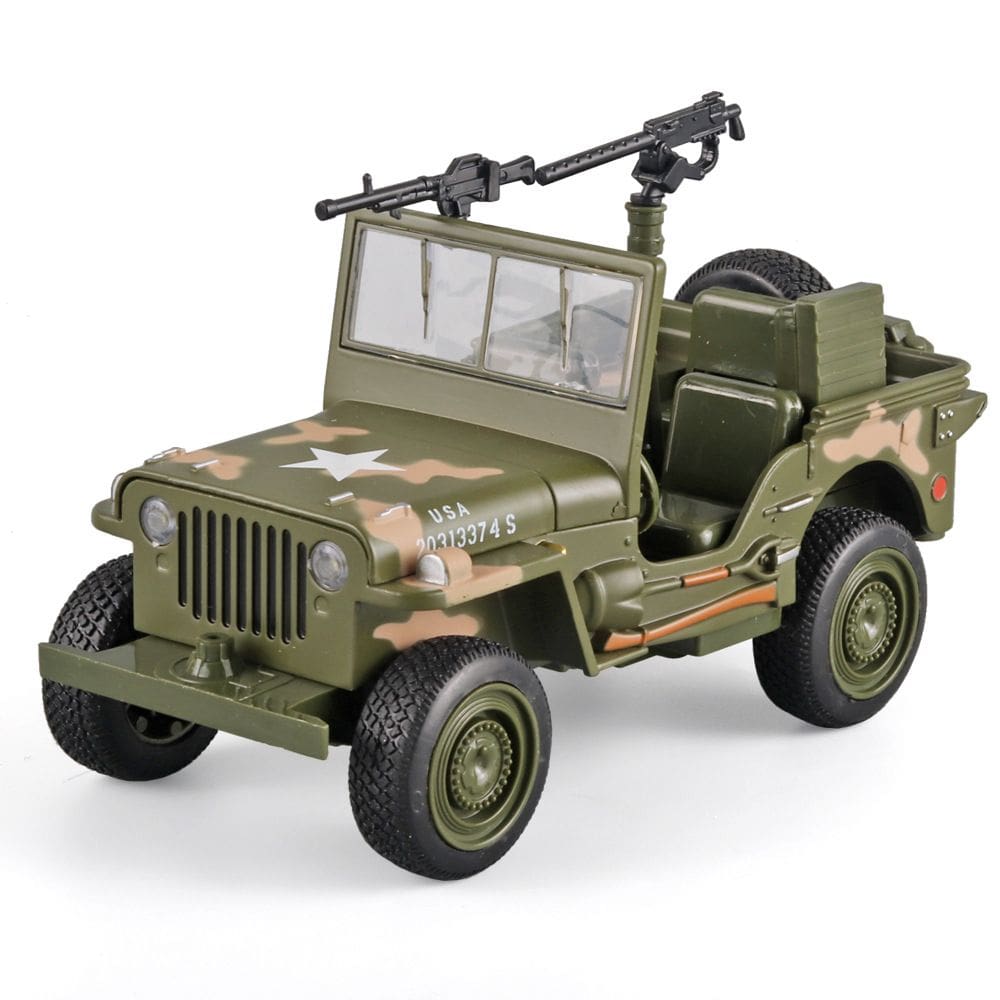 Modelo fundido sob pressão Military Jeep em escala 1:32 com luzes e som