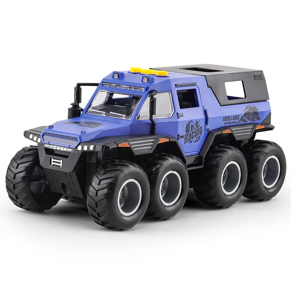 Caminhão off-road de brinquedo azul com música e luzes para meninos de 1 a 3 anos