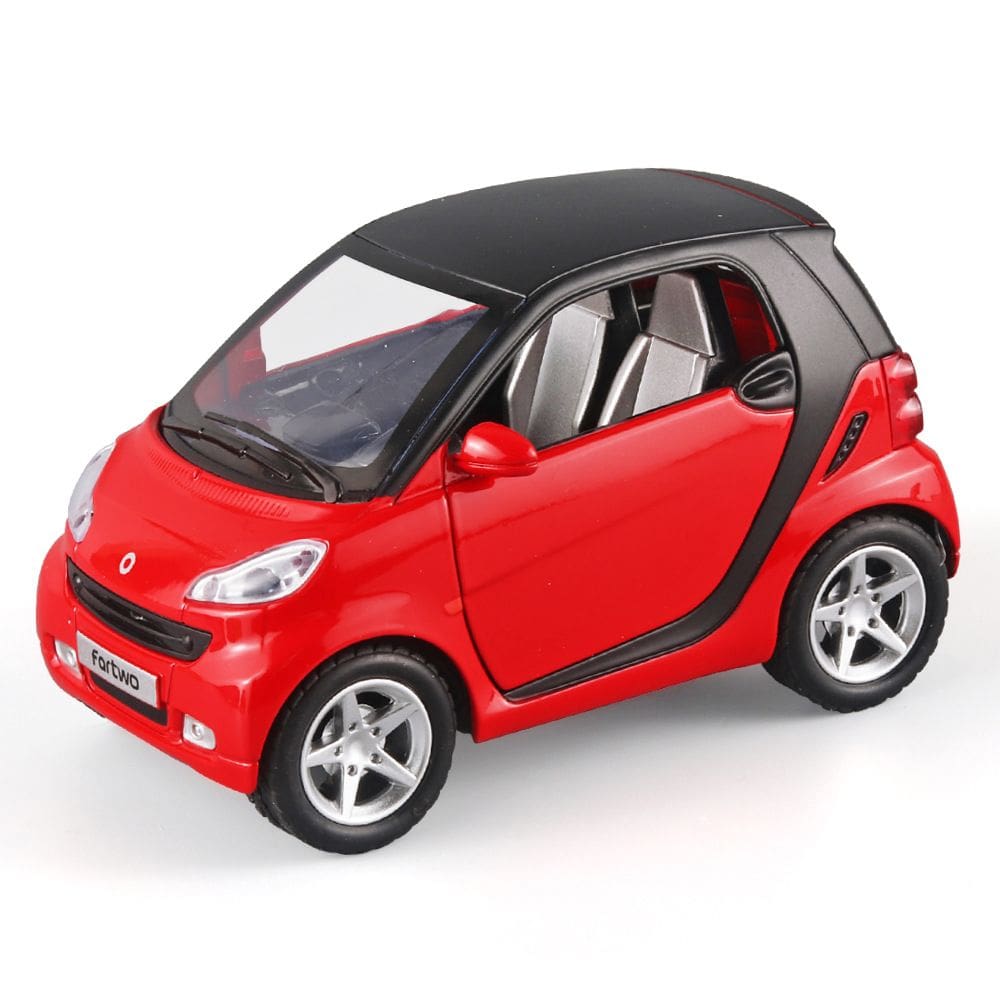 Toy Car Toy Smart Red Alloy com luz e som, recuos e portas abertas
