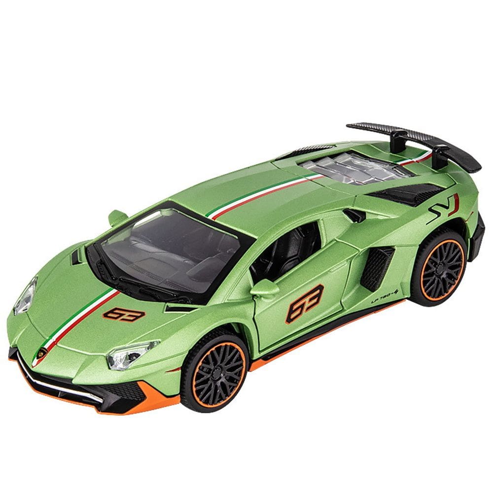 Carro fundido sob pressão Lamborghini LP780 em escala 1:32 com som e luz