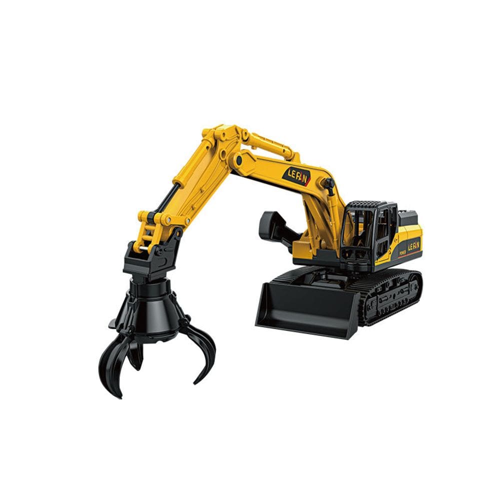 Agarrador de madeira movido a fricção para caminhão de brinquedo com escavadeira e guindaste