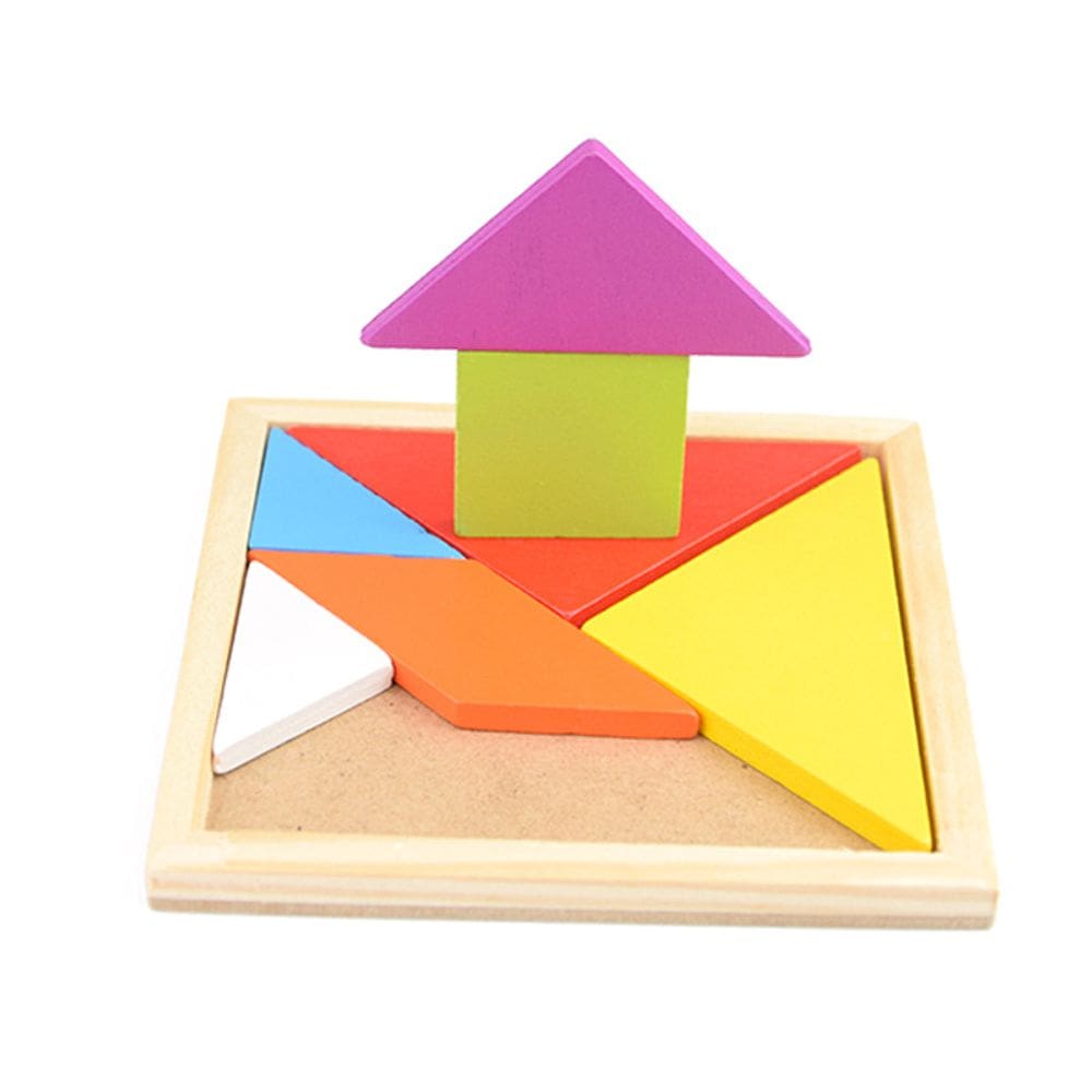 Brinquedo de quebra-cabeça Tangram de madeira para crianças Shape & Cognitive Toy