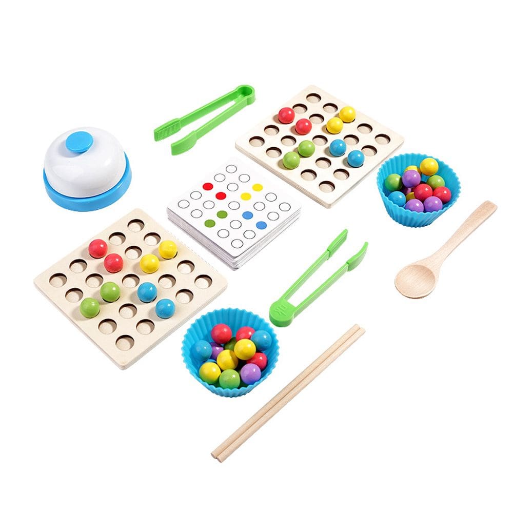 Wooden Bead Battle Game Fine Motor Skills Toy Kids 3+ Anos