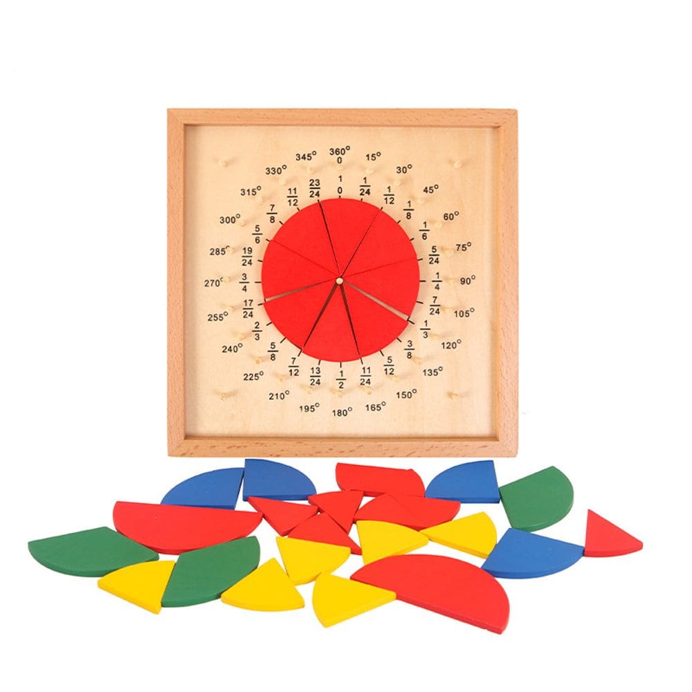 Brinquedo de aprendizagem precoce Montessori Fraction Circle Board