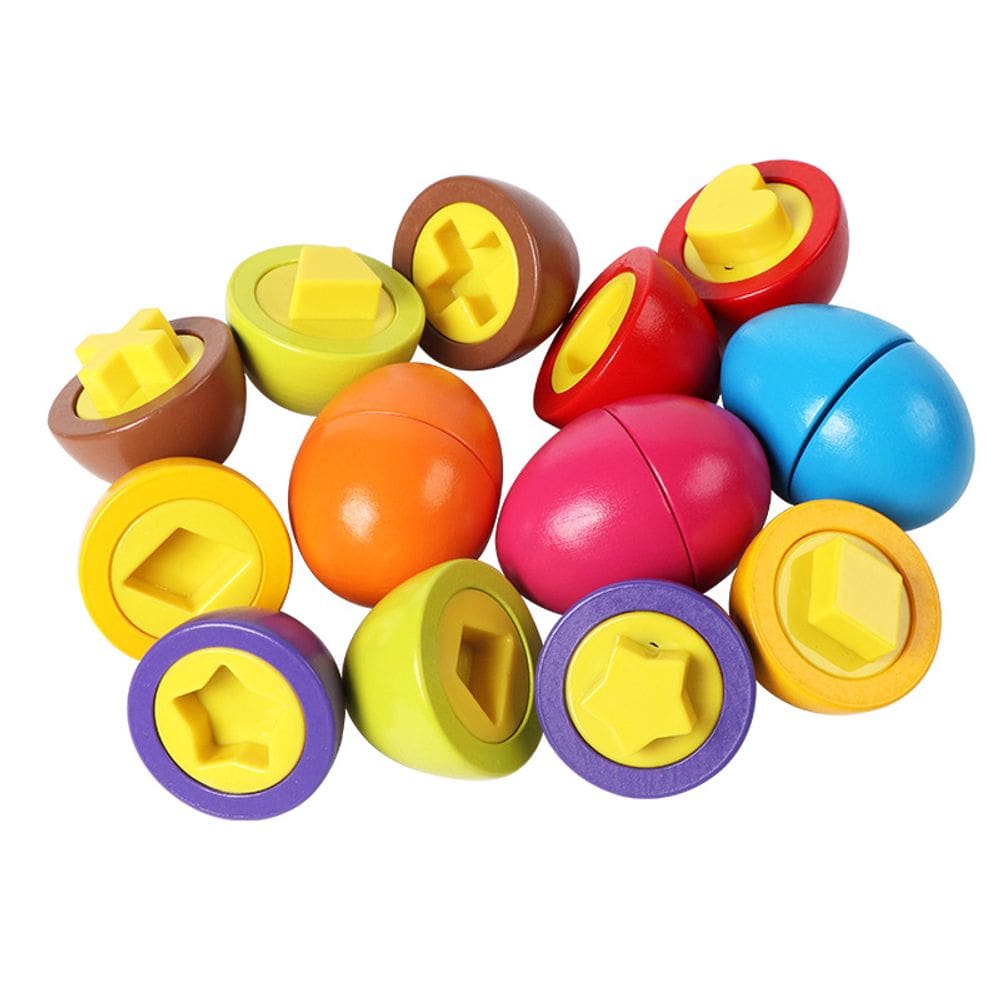 Brinquedo educativo de madeira Matching Twist Egg para crianças