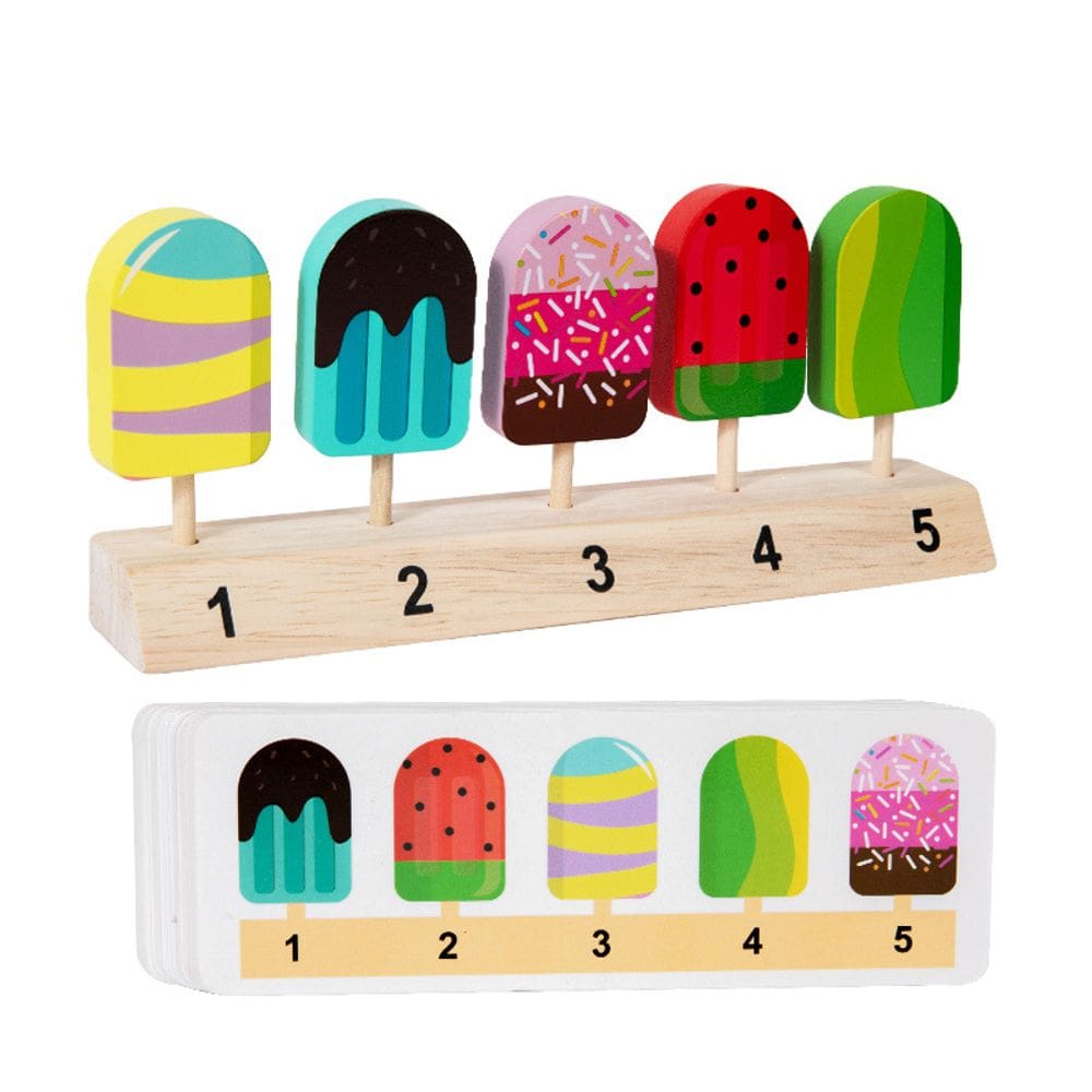 Conjunto de brinquedos Pretend Play, sorvete de pirulito de madeira para crianças