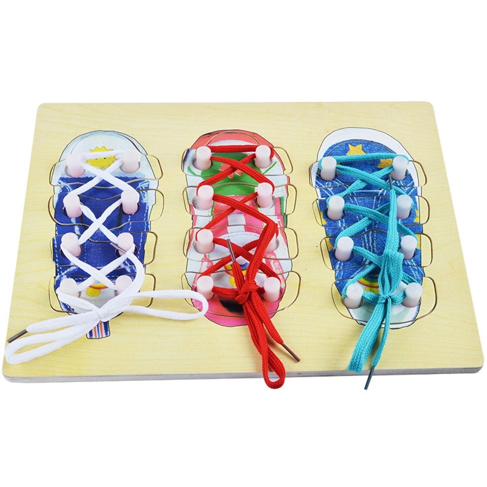 Brinquedo de aprendizagem precoce com cadarço Montessori Shoe Board para crianças