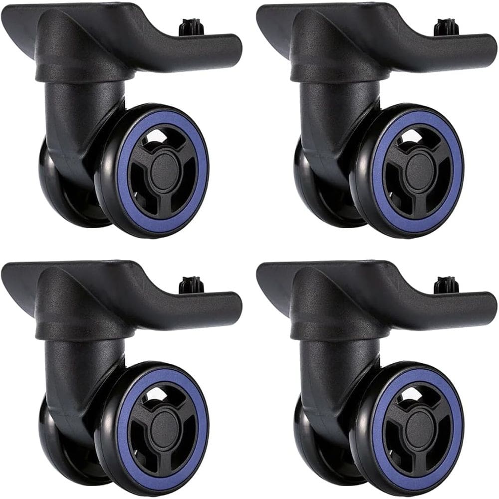 Conjunto de 4 rodas giratórias de bagagem de plástico preto durável