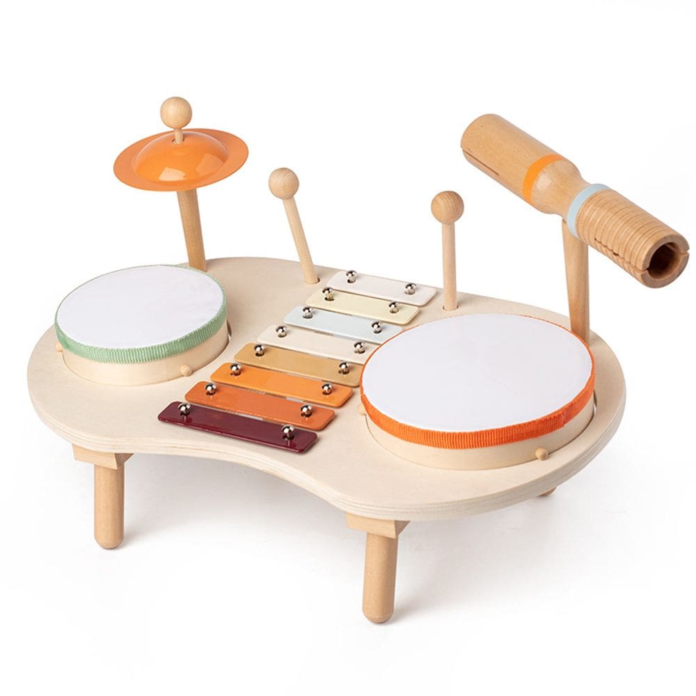 Suporte de música Toy Wooden Multifuncional Tambor Xilofone