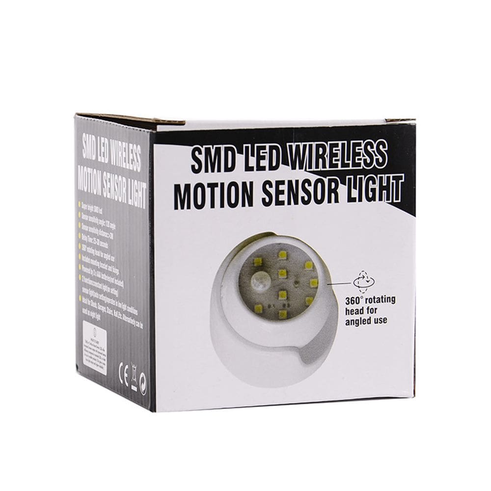 Luz noturna com sensor de movimento LED, giratória de 360 graus, branca