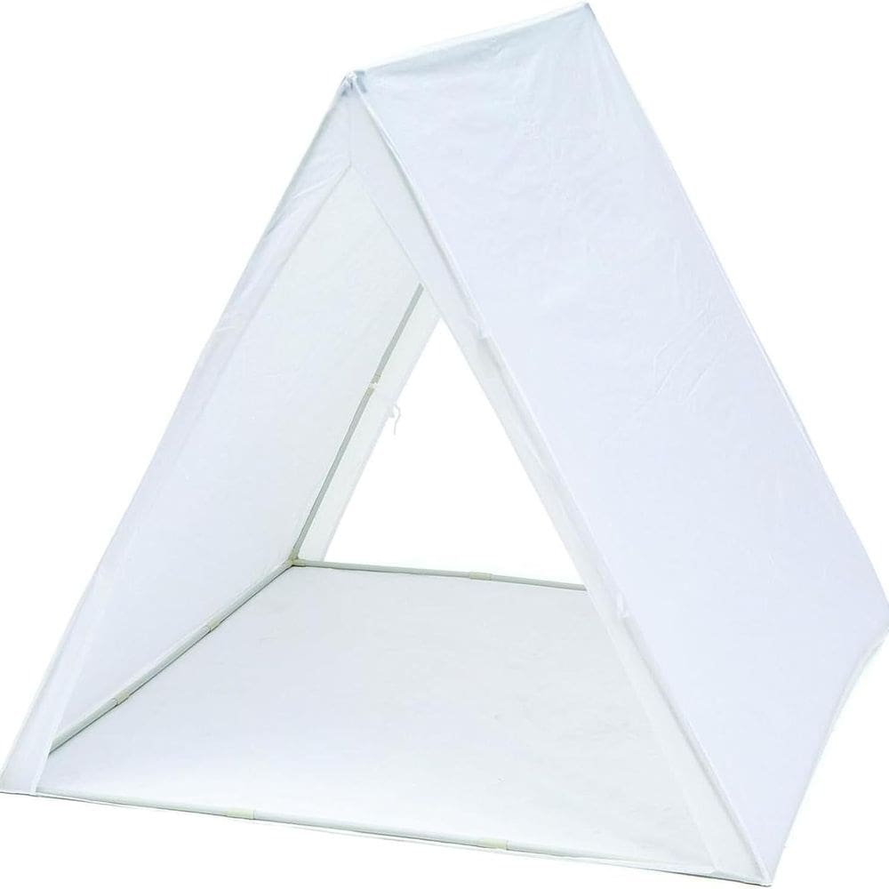 Barraca Teepee Play para crianças, tecido branco, postes de PVC, diversão interna