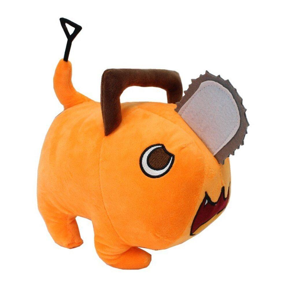 Brinquedo de boneca de pelúcia Chainsaw Dog 10 cm laranja para crianças e adultos