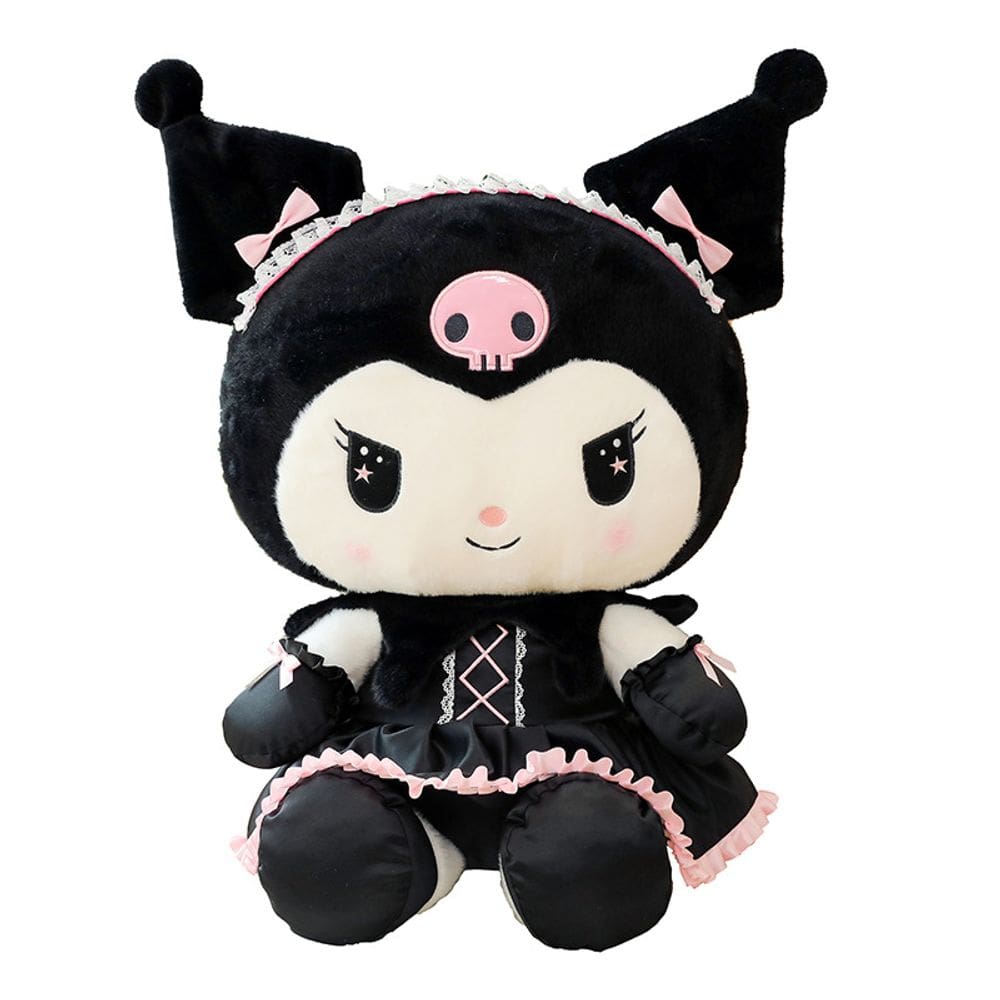 Boneca de pelúcia Kuromi 45 cm com roupa preta Sanrio