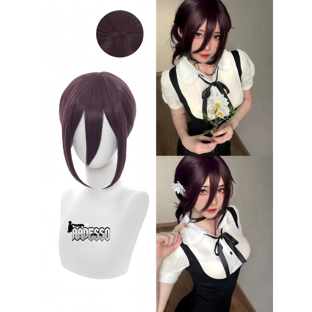 Peluca Aadesso Anime Reze Bomb Diablo Cosplay Manga Marrón Púrpura