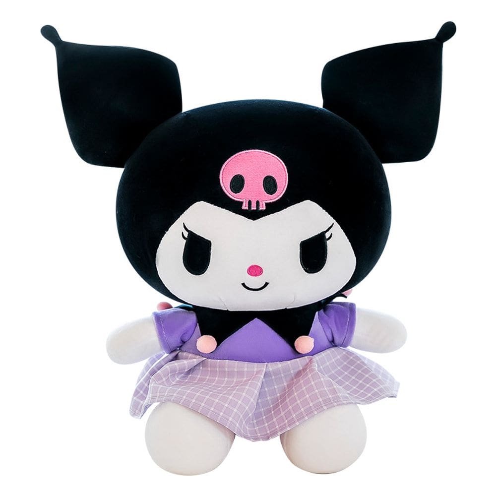 Boneca de pelúcia My Melody Kuromi preta macia 38 cm