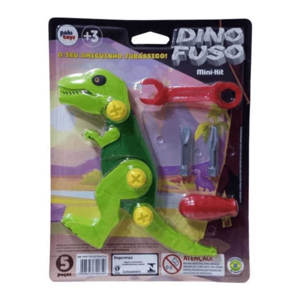 Brinquedo MiniKit Dino Fuso 5 Peças 1010 Paki Toys