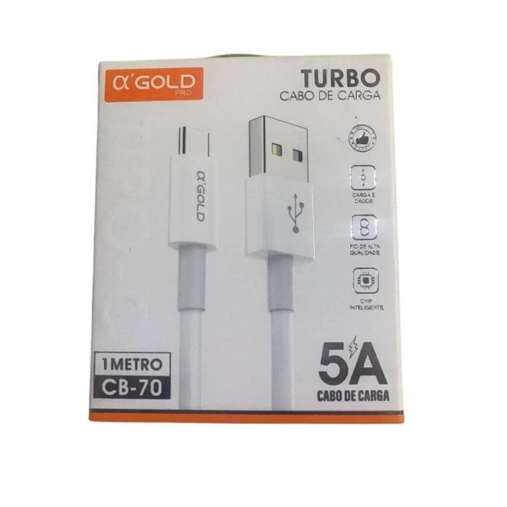 Cabo de Dados Smartphone Tipo C 5A 1 Metro CB-70 A´Gold