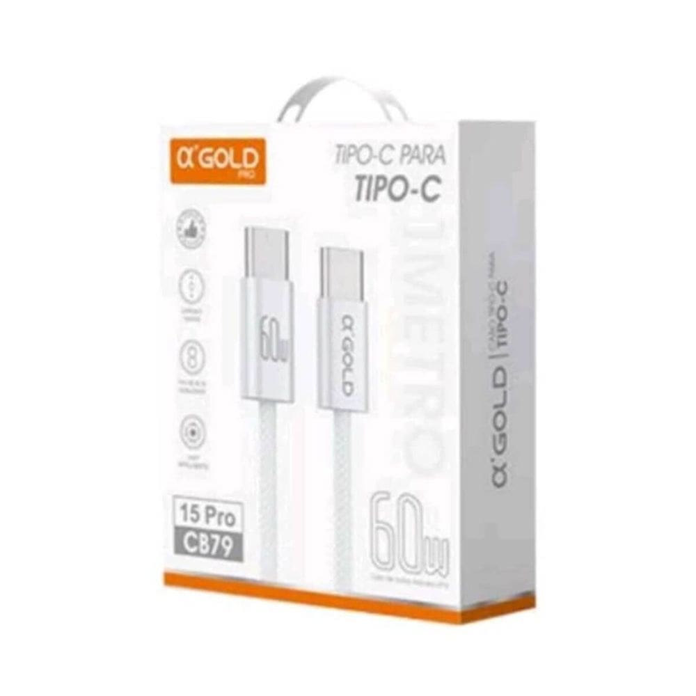 Cabo de Dados Smartphone Tipo C x Tipo C CB79 A´Gold