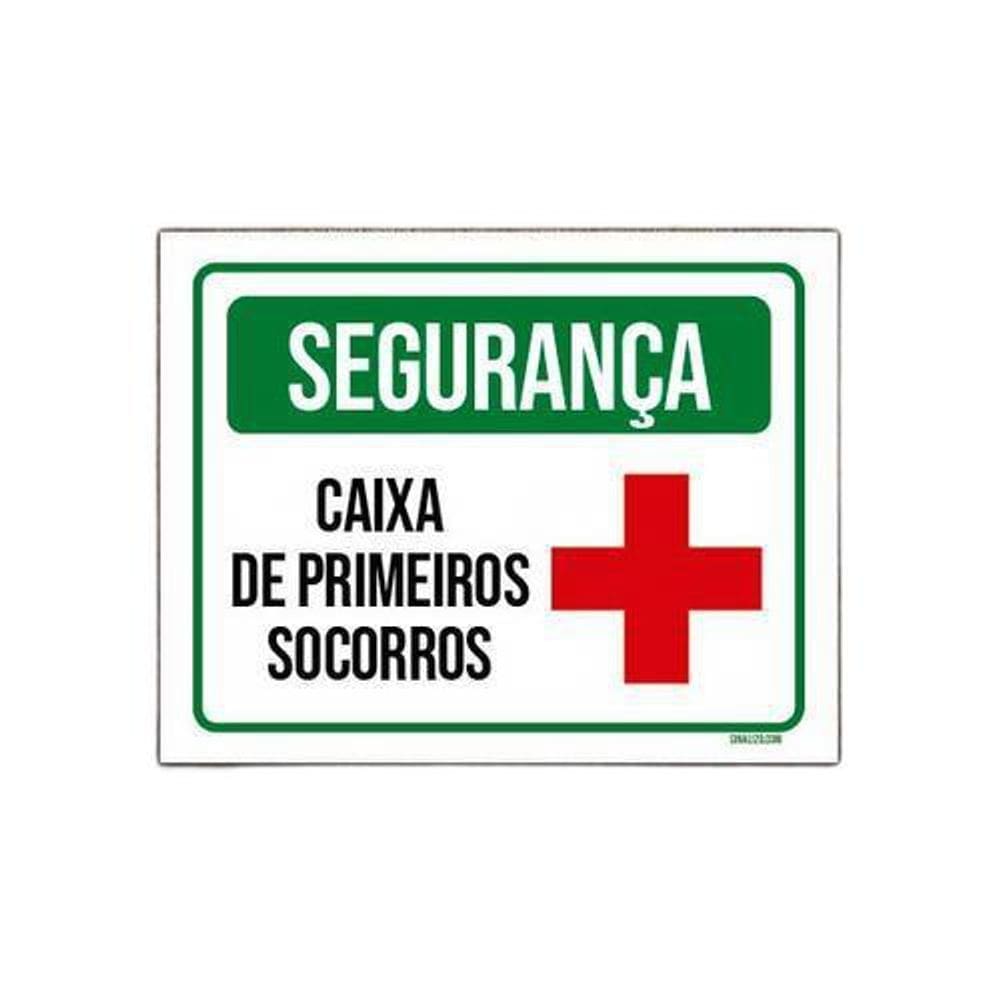 Placa Segurança Caixa Primeiros Socorros 18x23