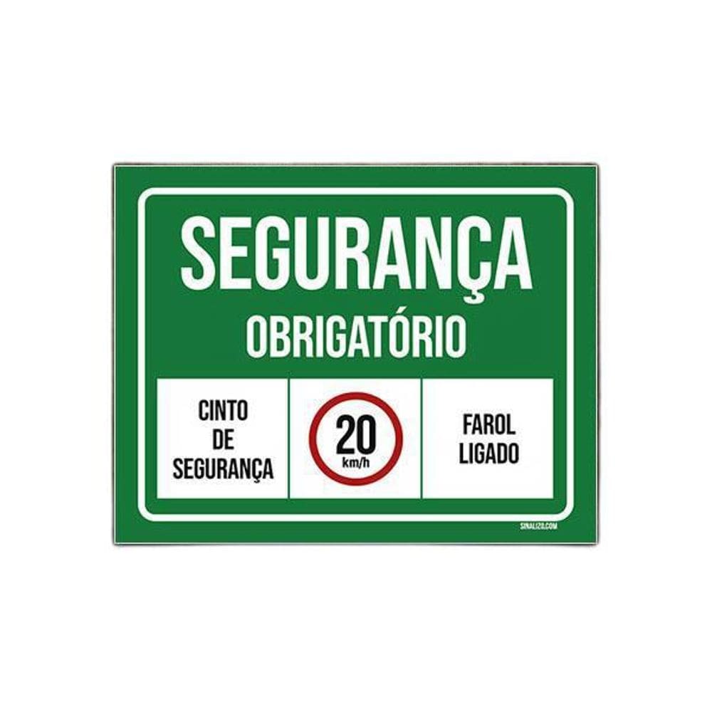 Placa Segurança Obrigatório Cinto De Segurança Farol 36X46