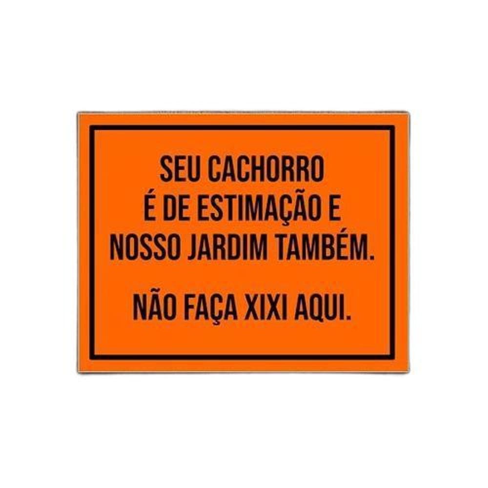 Placa Cachorro De Estimação Nosso Jardim Não Faça Xixi 36X46