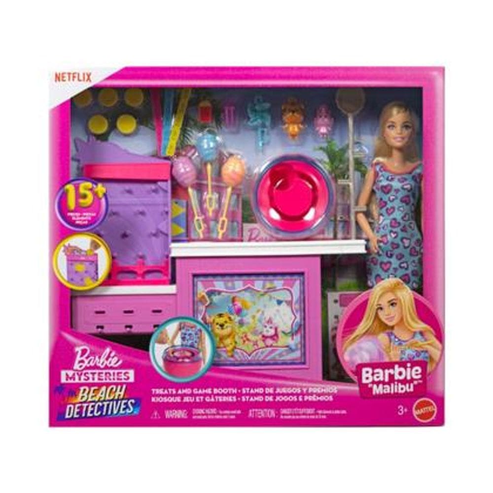 Conjunto Barbie Mistérios Praia Detetives Estação De Algodão Mattel JFV67