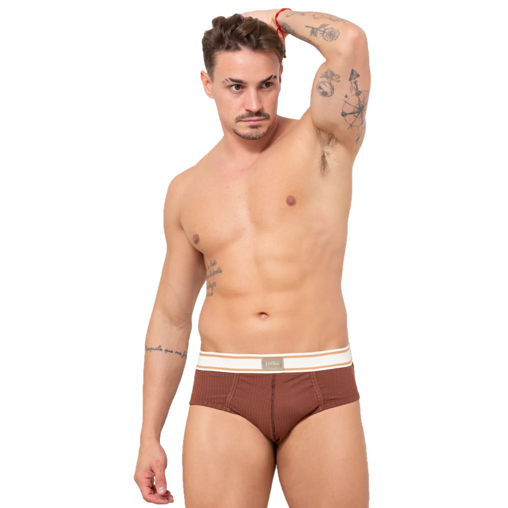 Cueca Slip Canelada Terracota - J Wilas Underwear