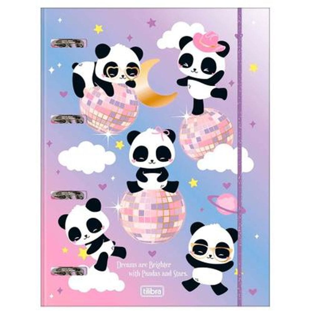 Caderno Cartonado Universitário Lovely Friend Panda Tilibra