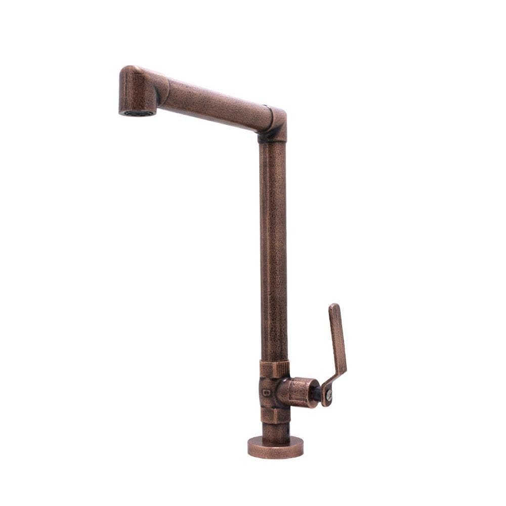 Torneira Pia Lavatório Banheiro Industrial Rustica Mesa Bancada Rosé Cobre Velho Metal Luxo