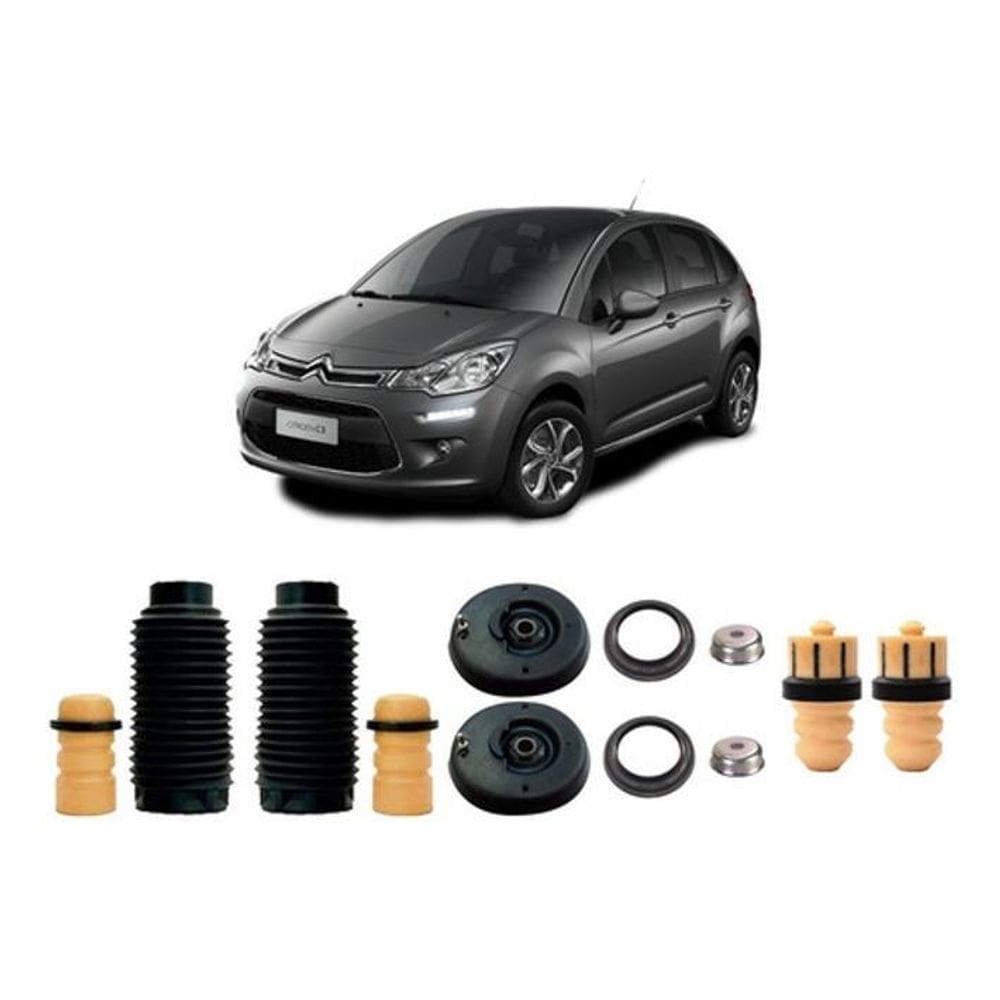 Kit Coxim Dianteiro + Batente Traseiro Citroen C3 2015 2016