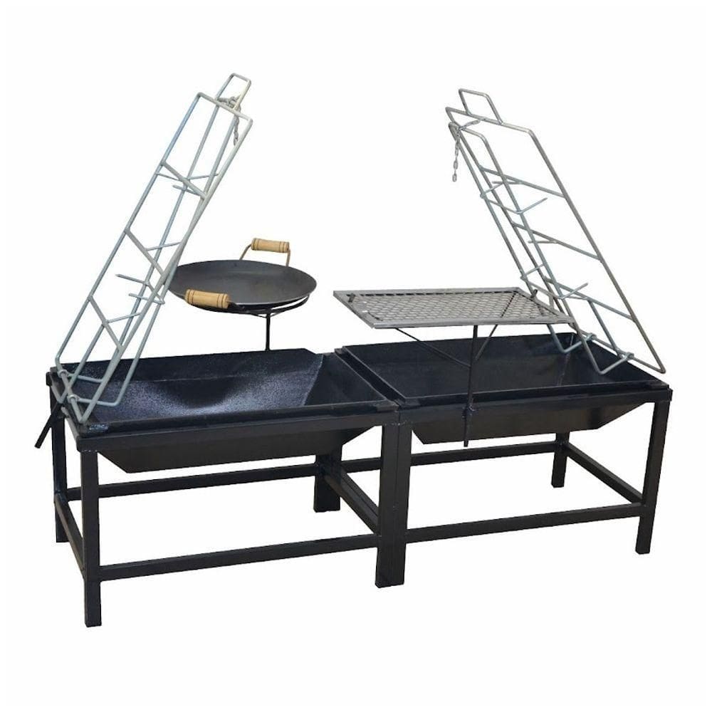 Churrasqueira Lareira Dupla Fogo De Chão Picanheira E Grelha