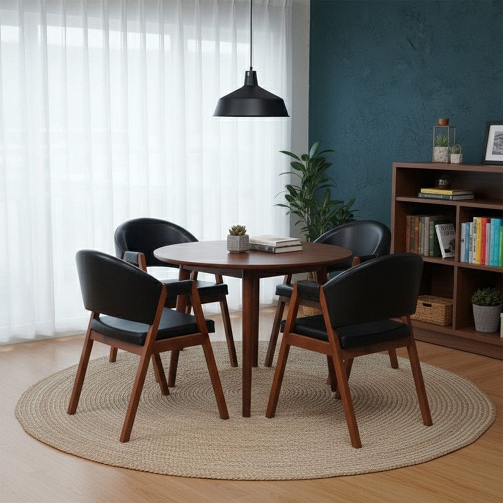 Kit 4 Cadeiras Sala de Jantar Premium Com Braco Madeira Macica Movellu Home