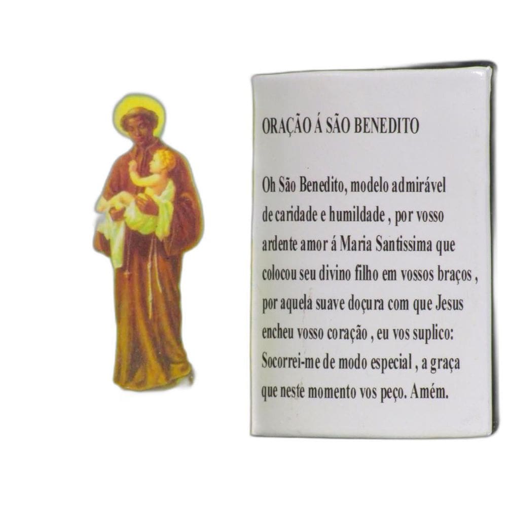 Enfeite Decorativo Em Resina São Benedito Livro