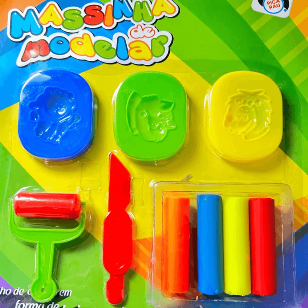 Brinquedo Massinha para modelar com Moldes 9 Peças PI3234