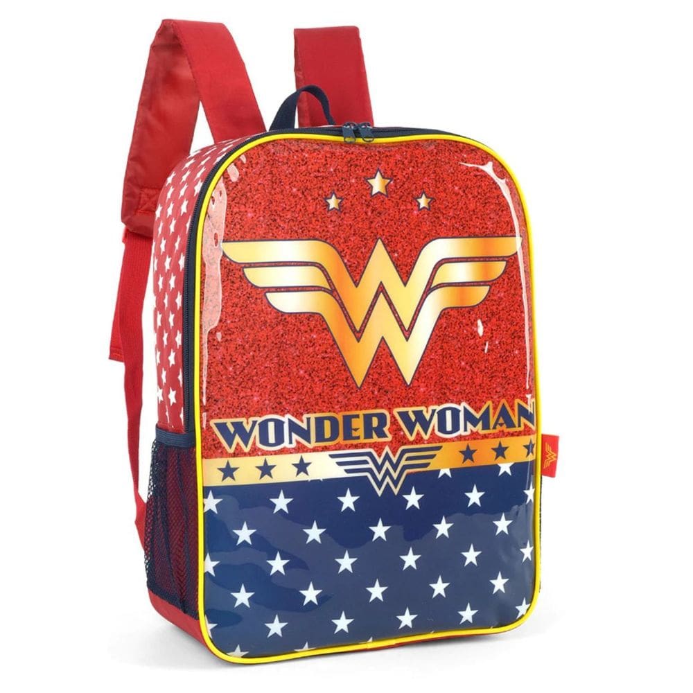 Mochila de Costas para Meninas Mulher Maravilha Reforçada Resistente - Mulher Maravilha - Luxcel