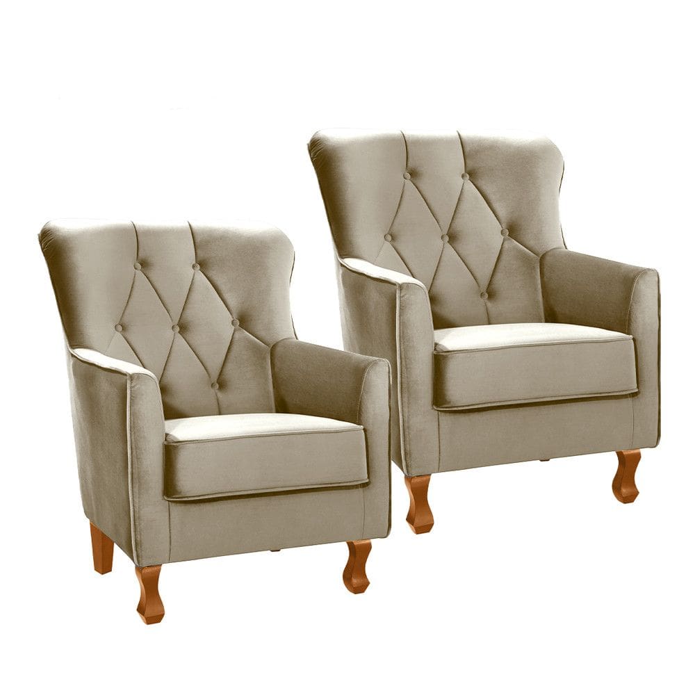 Kit 2 Poltronas Ferrara em Madeira de Eucalipto Movellu Home