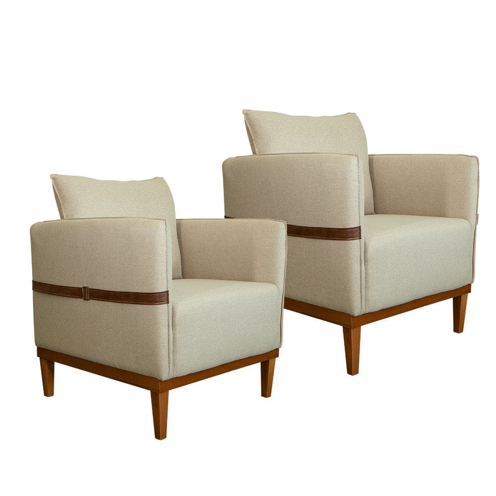 Kit 2 Poltronas Indiana com Molas Espirais Movellu Home