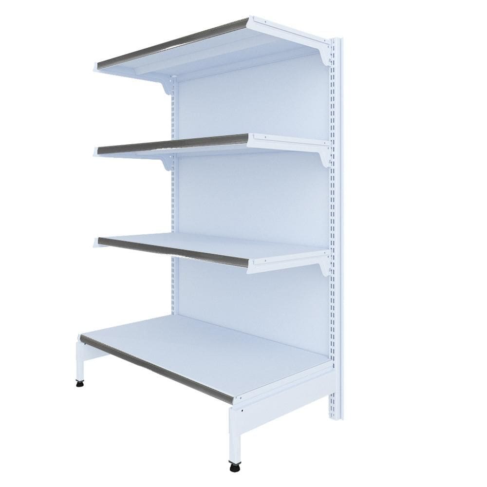 Gôndola Prateleira 4 Níveis 40x30 New Plus 1,40 Ponta pe Cinza - sa Gôndolas