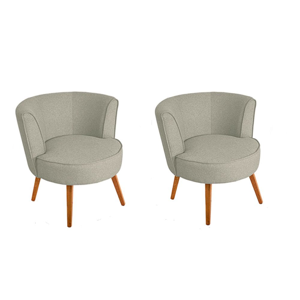 Kit 2 Poltronas Luna em Madeira de Eucalipto Movellu Home