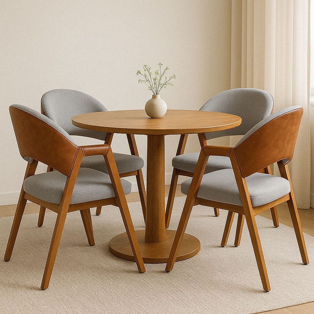 Kit 4 Cadeiras Luiza Sala de Jantar com Braco Madeira Macica Movellu Home