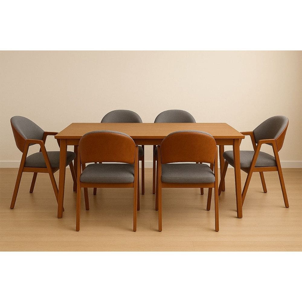 Kit 6 Cadeiras Luiza Sala de Jantar com Braco Madeira Macica Movellu Home