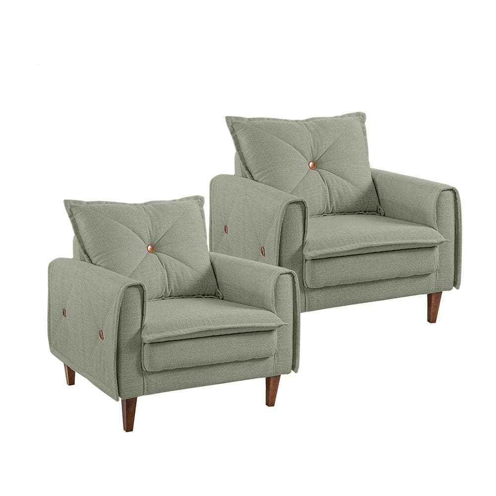 Kit 2 Poltronas Miami em Madeira de Eucalipto Movellu Home