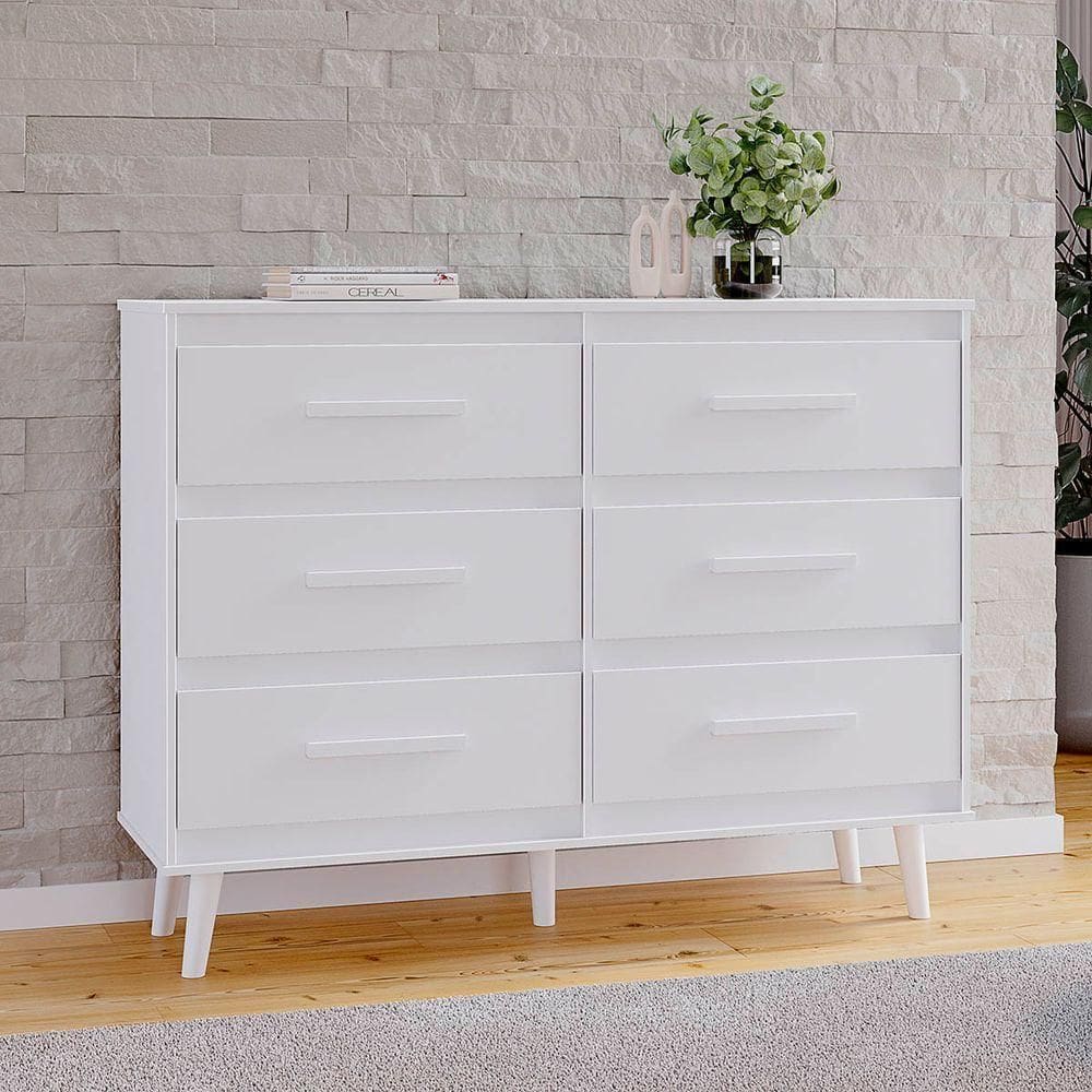 Cômoda Girassol 6 Gavetas Mb1 Cor Branco